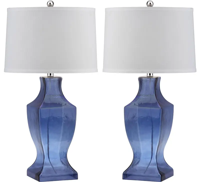 Safavieh Glass 29-Inch H Bottom Lamp Set Of 2 - Blue