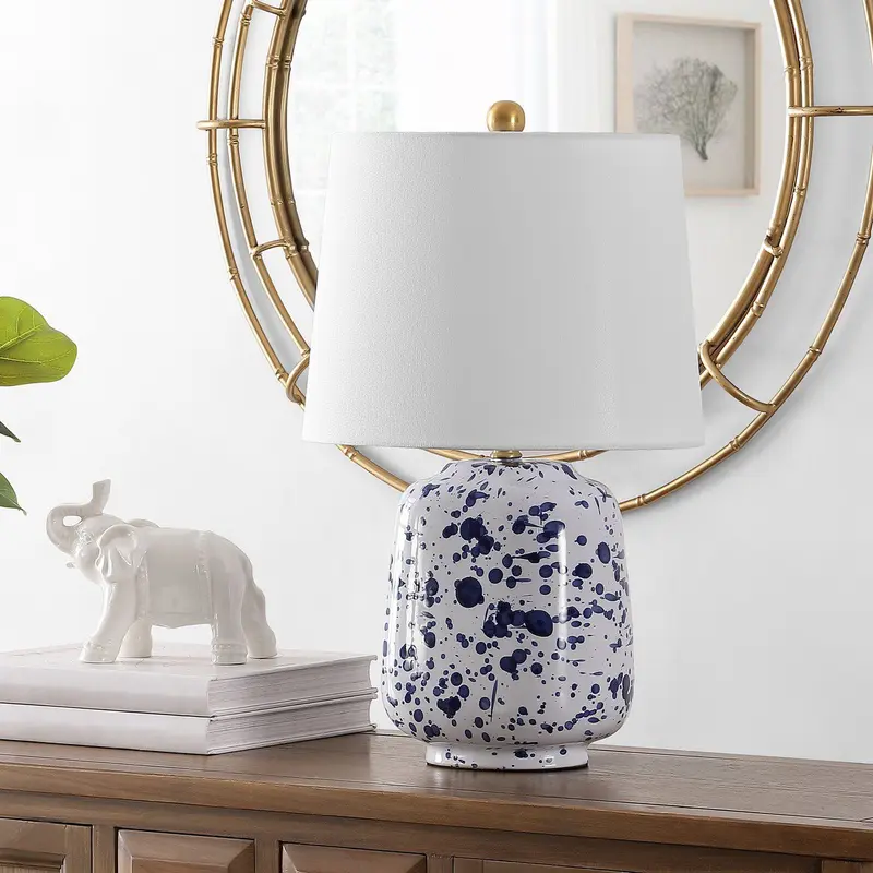 Safavieh Greyon Ceramic Table Lamp - Navy Blue