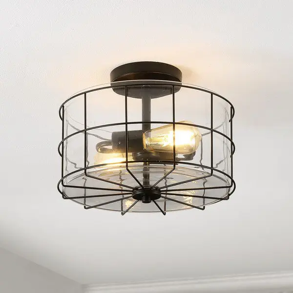 Safavieh Hannes Flush Mount - Painted Matte Black