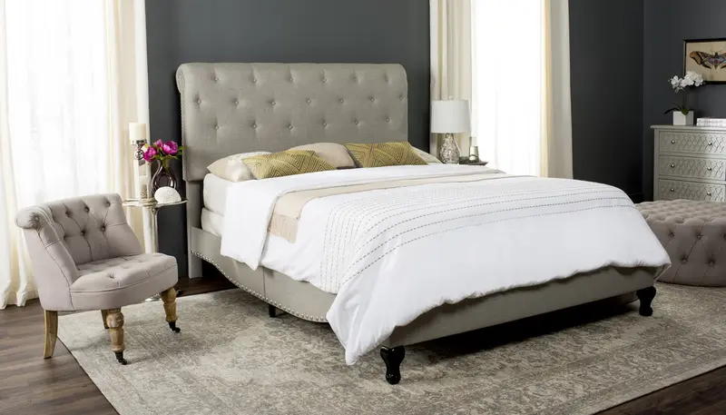 Safavieh Hathaway Bed Full Size - Light Grey