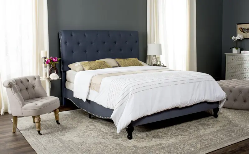 Safavieh Hathaway Bed Queen Size - Navy
