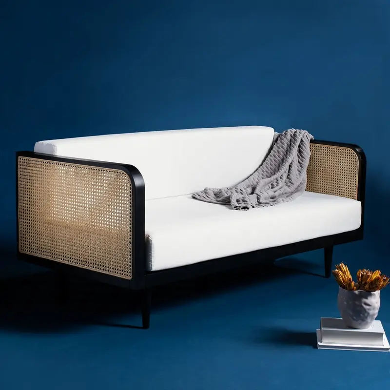 Safavieh Helena French Cane Wood Daybed - Black