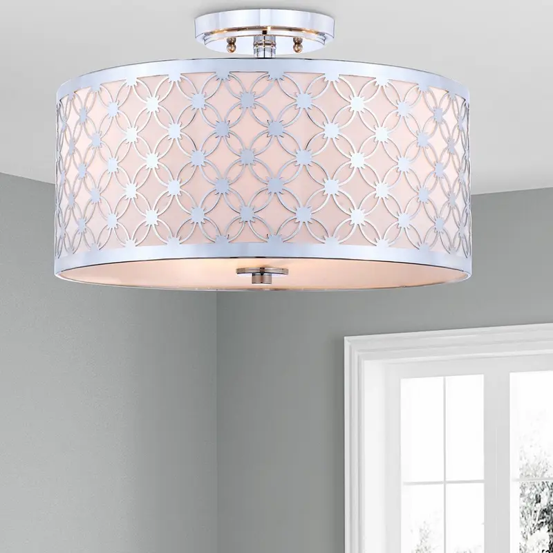 Safavieh Hutch 3 Light 16-Inch Dia Chrome Flush Mount - Chrome