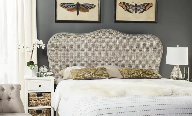 Safavieh Imelda Headboard Queen Size - White Washed