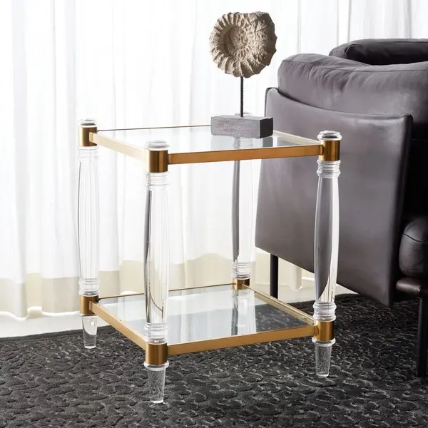 Safavieh Isabelle Acrylic Accent Table - Brass