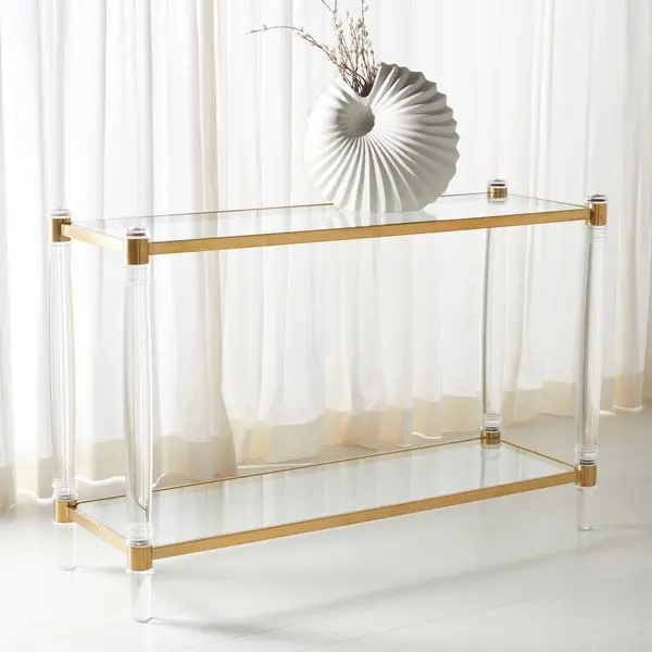 Safavieh Isabelle Acrylic Console Table - Brass