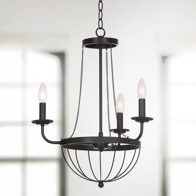 Safavieh Jacques 18-Inch Dia Adjustable Chandelier - Black