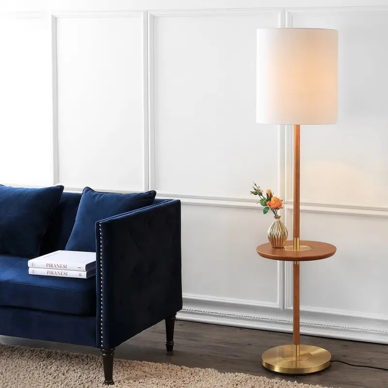 Safavieh Janell 65-Inch H End Table Floor Lamp - Brown