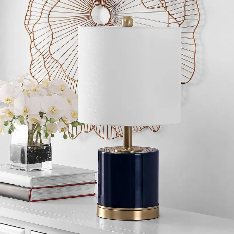 Safavieh Jayce Glass Table Lamp Set Of 2 - Navy