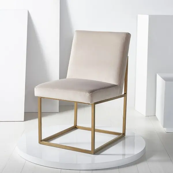 Safavieh Jenette Dining Chair - Taupe and Gold