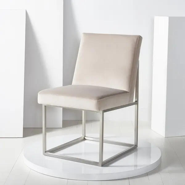 Safavieh Jenette Dining Chair - Taupe and Silver