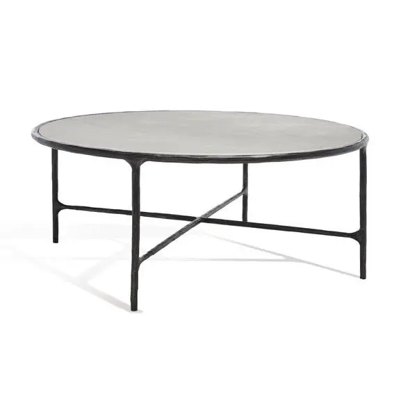 Safavieh Jessa Round Metal Coffee Table - Black