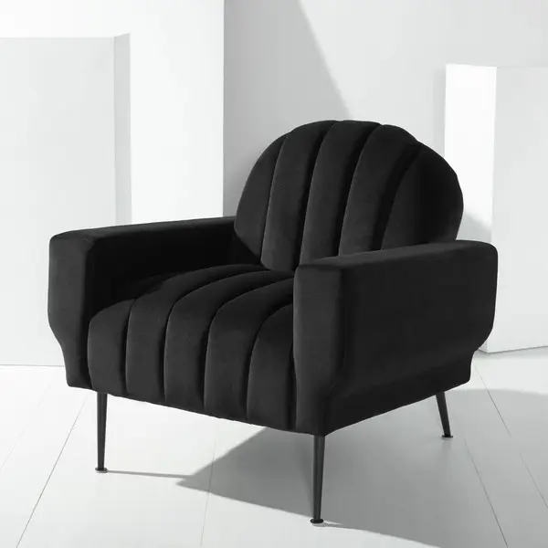 Safavieh Josh Channel Tufted Chair - Black