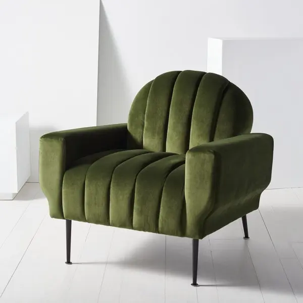 Safavieh Josh Channel Tufted Chair - Forest Green