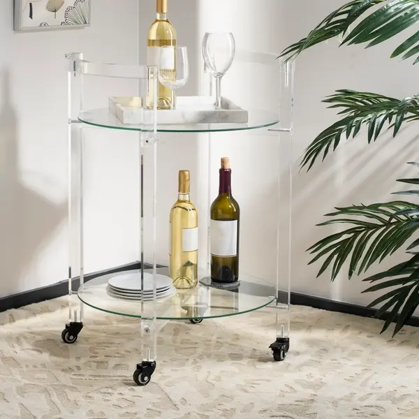 Safavieh Jules 2 Tier Acrylic Bar Cart - Clear