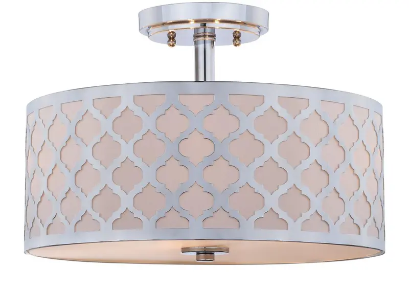 Safavieh Kora Quatrefoil 3 Light 15-Inch Dia Chrome Flush Mount - Chrome