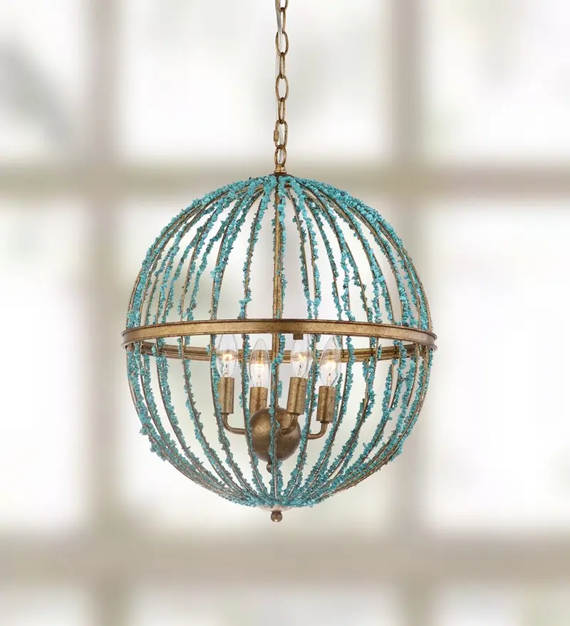 Safavieh Lalita Cage Chandelier - Blue