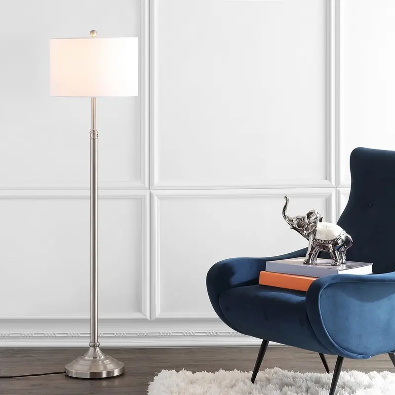 Safavieh Leeland Floor Lamp - Brush Nickel