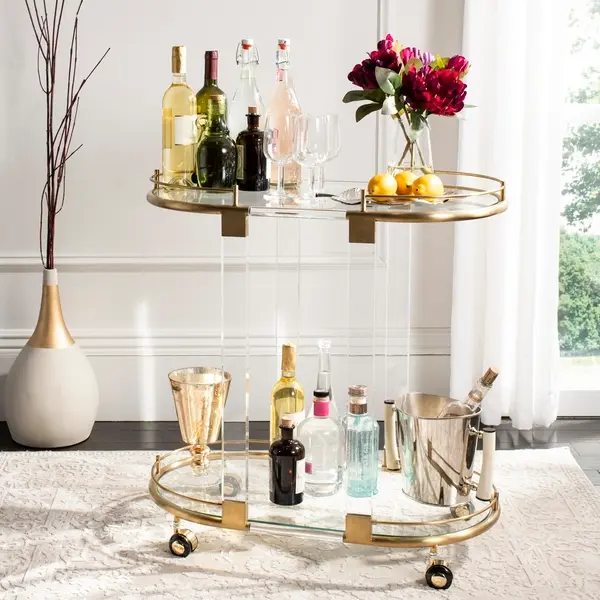Safavieh Lennon Bar Trolley - Clear