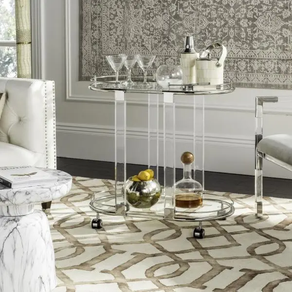 Safavieh Lennon Bar Trolley - Silver
