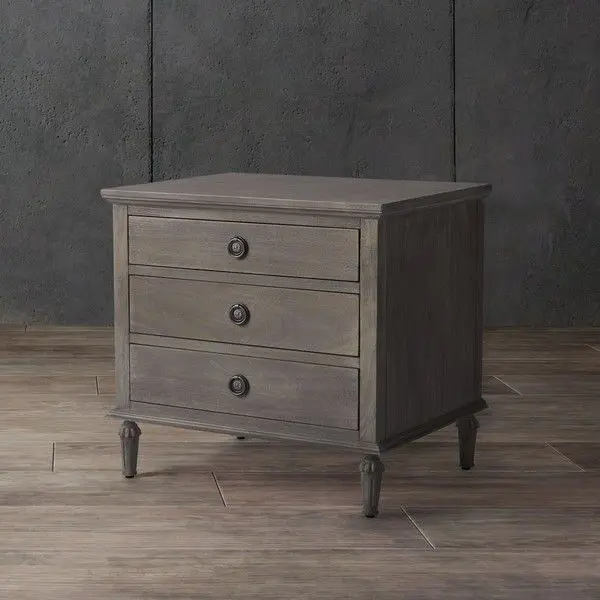 Safavieh Lisabet 3 Drawer Wd Nightstand - Light Gray