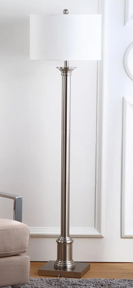 Safavieh Livia 60-Inch H Floor Lamp - Nickel