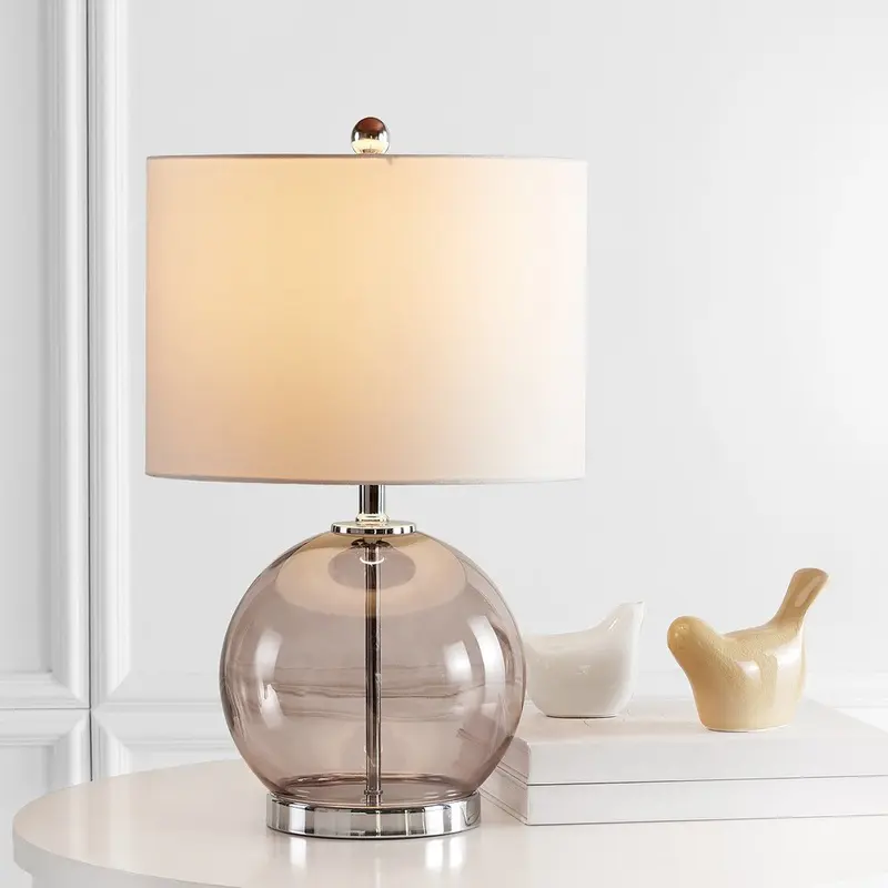 Safavieh Lonni Table Lamp Set Of 2 - Smoked Grey Glass
