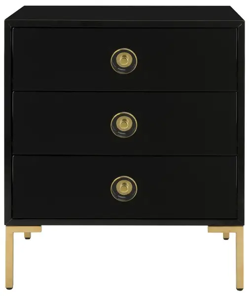 Safavieh Lucian 3-Drawer Side Table - Black