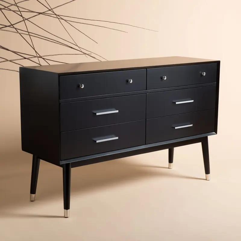 Safavieh Madden Retro Dresser - Black and Silver