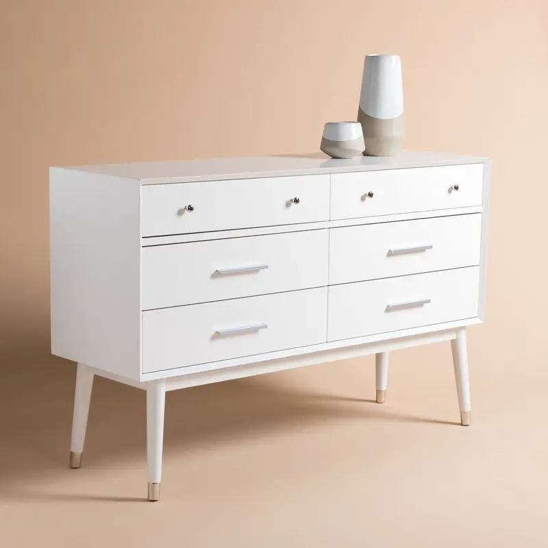 Safavieh Madden Retro Dresser - White and Silver