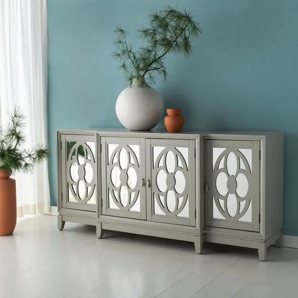 Safavieh Madeleine Mirrored Sideboard - Gray