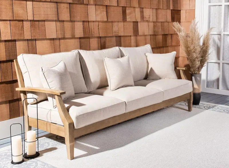 Safavieh Martinique Wood Patio Sofa - Natural
