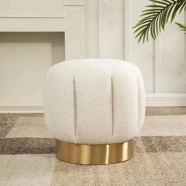 Safavieh Maxine Channel Tufted Otttoman - Ivory