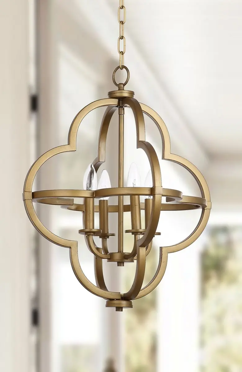 Safavieh Millard 18.5-Inch Dia Adjustable Dark Grey Pendant - Gold