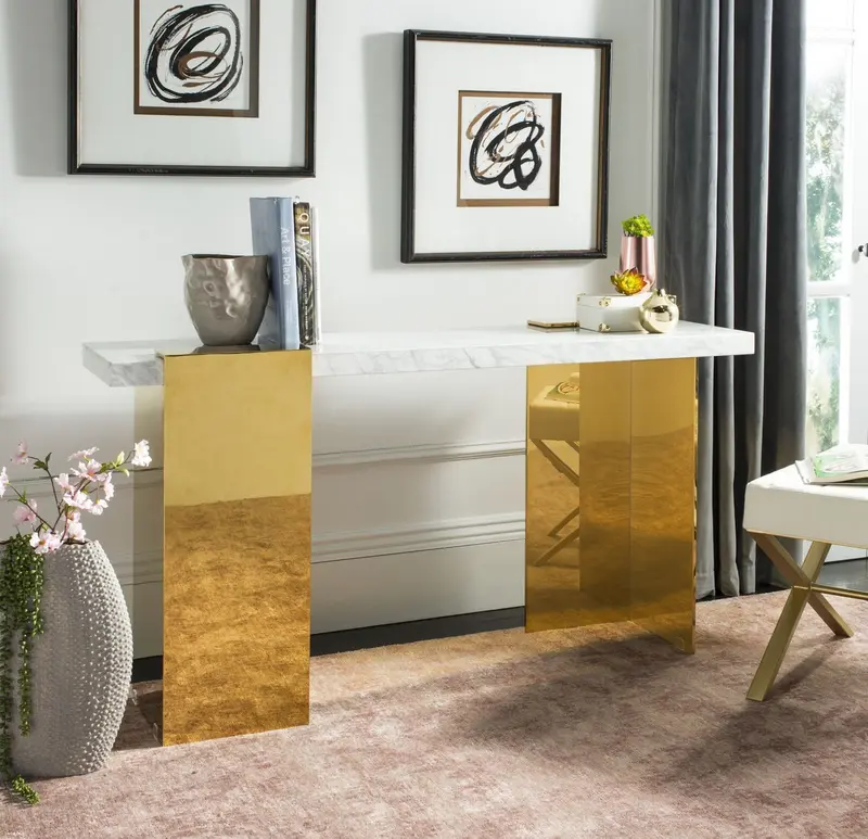 Safavieh Mycha Marble Console Table - White