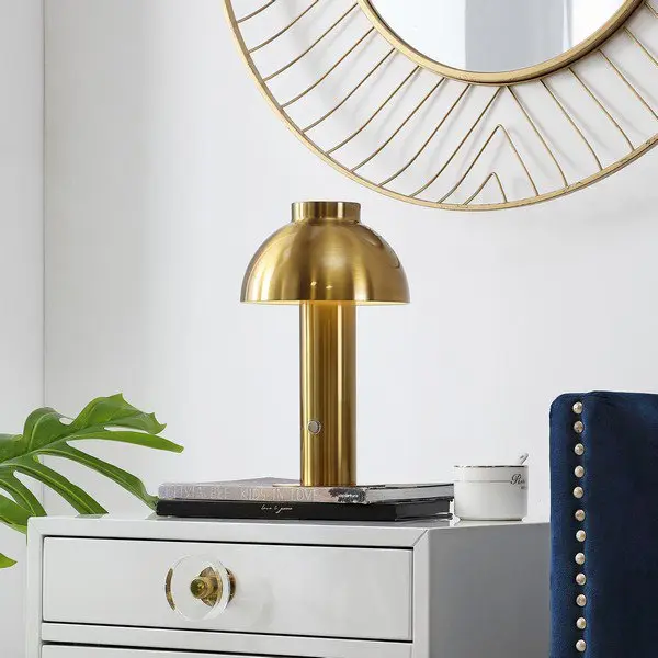 Safavieh Niara, 11.5 Inch, Brass, Iron, Rechargeable Led Table Lamp? - Brass Gold