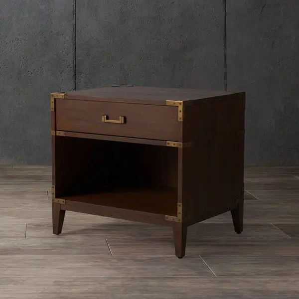 Safavieh Nisha 1 Drawer Wood Nightstand - Brown