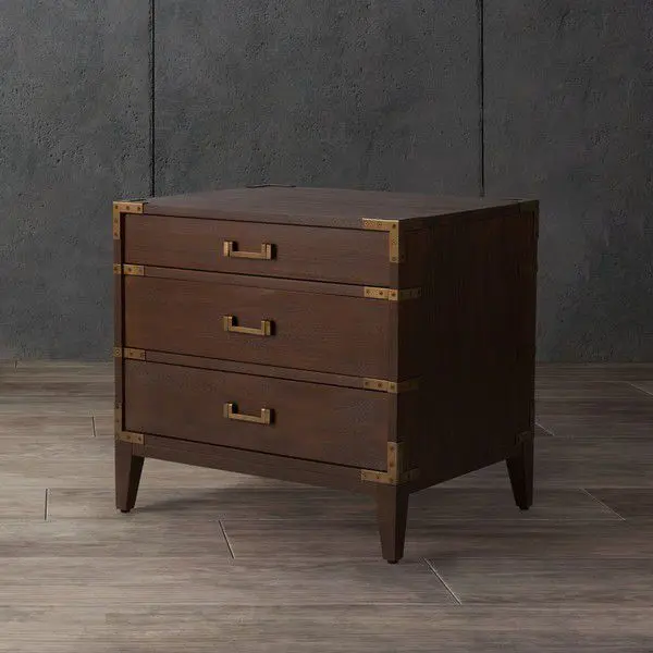 Safavieh Nisha 3 Drawer Wood Nightstand - Brown