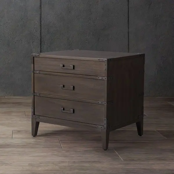 Safavieh Nisha 3 Drawer Wood Nightstand - Light Brown