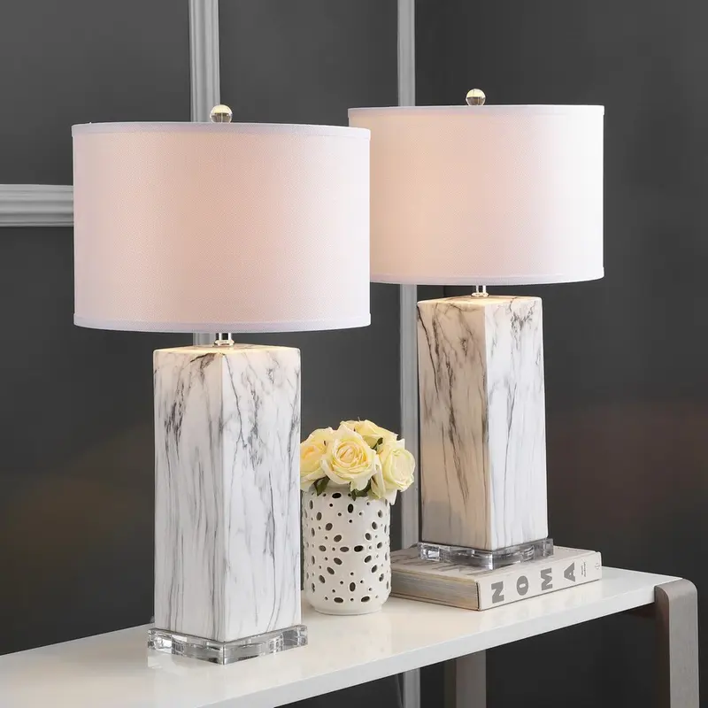 Safavieh Olympia Marble Table Lamp Set Of 2 - Black