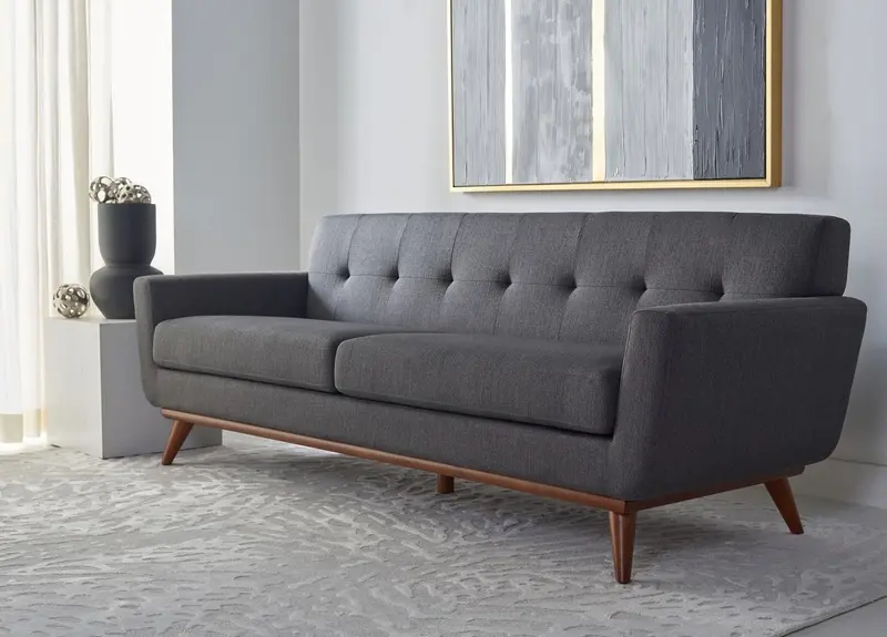 Safavieh Opal Linen Tufted Fabric Sofa - Gray