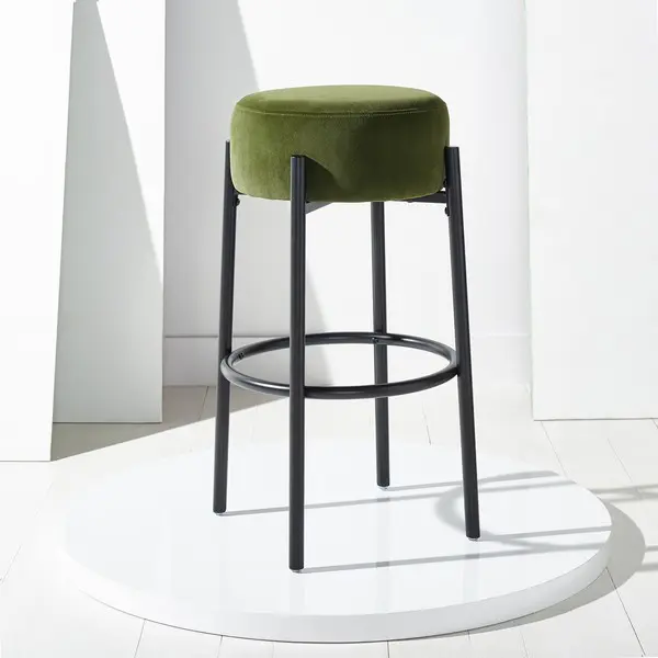 Safavieh Paisleigh Metal Leg Barstool - Forest Green