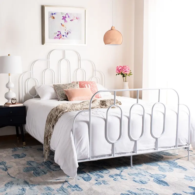 Safavieh Paloma Metal Retro Bed Full Size - White