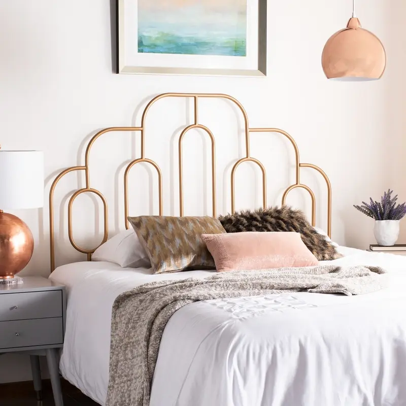 Safavieh Paloma Metal Retro Headboard Full Size - Gold