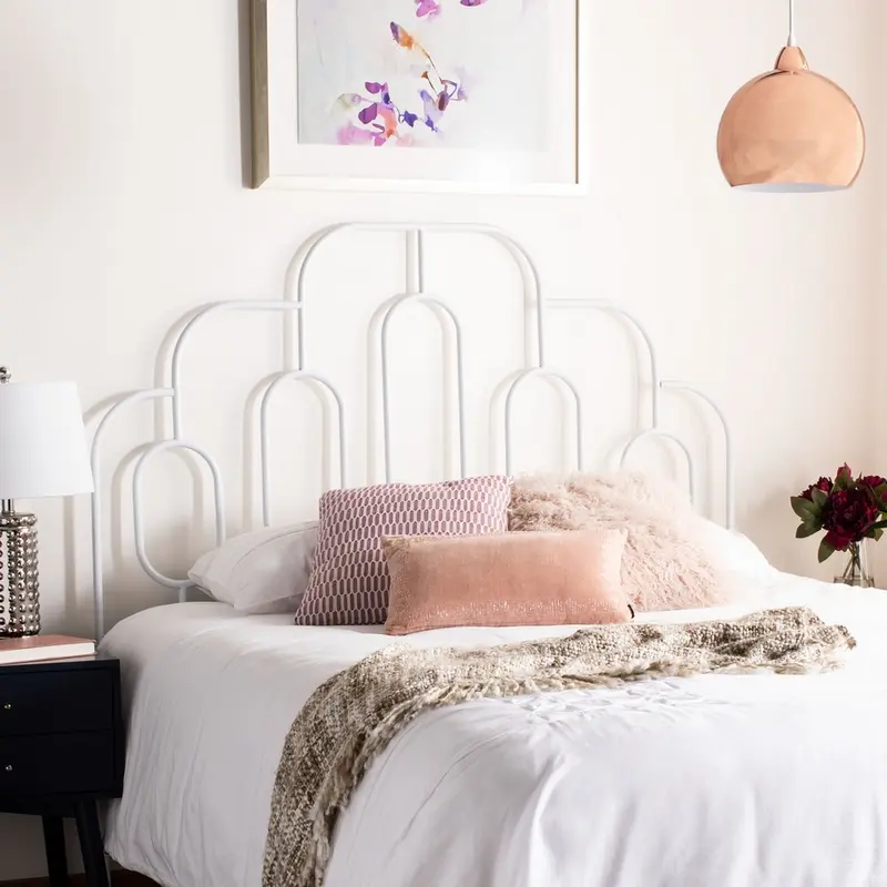 Safavieh Paloma Metal Retro Headboard Full Size - White