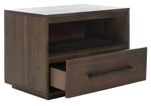 Safavieh Poesy 1 Drawer Nightstand - Dark Chocolate