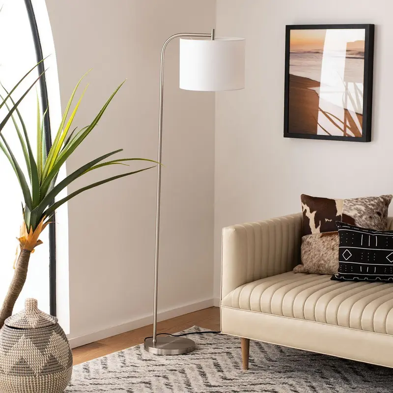 Safavieh Rafin Floor Lamp - Nickel