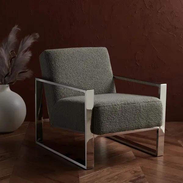 Safavieh Ramos Metal Framed Accent Chai - Gray