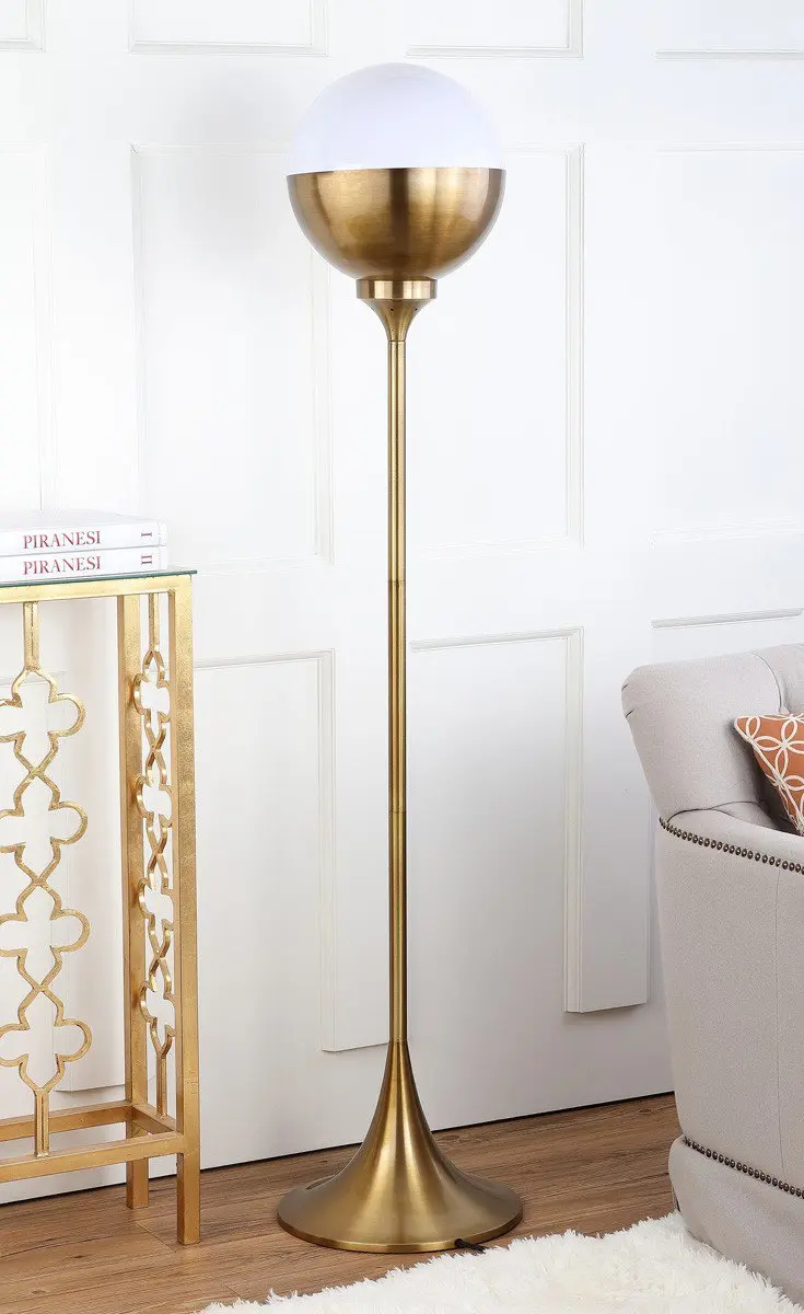 Safavieh Renato 63.5-Inch H Floor Lamp - Brass Gold