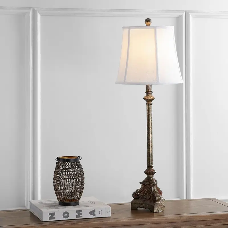 Safavieh Rimini 33.5-Inch H Console Table Lamp Set Of 2 - Antique Silver